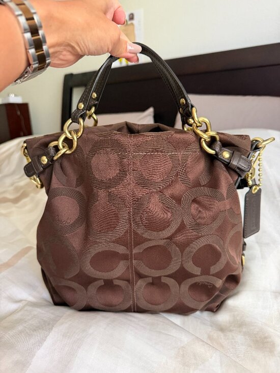 Coach Handbags - Coach Vintage Op Art Brooke Brown Canvas Bag